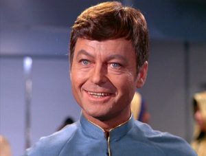 Bones' face when he finds out Sarek and Amanda are Spock's parents