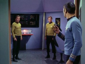 Spock faces two Kirks