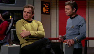 Kirk and Bones on the bridge